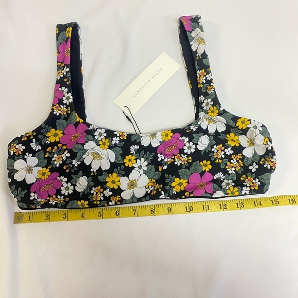 Veronica Beard Bikini Top Sz XL Celeste Scoop Neck Floral Multicolor NWT - Picture 6 of 8